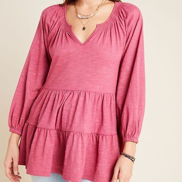 Maeve Isola Rose Tiered Babydoll Top - Picture 1 of 10